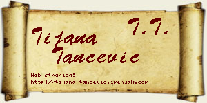 Tijana Tančević vizit kartica